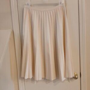 ILGWU union-made in the USA vintage 60s cream pleated midi skirt
